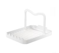 Repose-Cuillère en Métal Anti-Rouille avec Support Couvercle, Porte-Ustensiles Cuisine Stable pour Spatule et Louche, Alliage pour aluminium 18,5x14x11 cm(White)