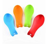 Repose-cuillère en silicone 4 pièces pour cuisine - Résistant à la chaleur - Porte-spatule pour louche à ustensiles pour cuisinière
