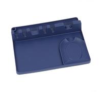 Repose-cuillère en silicone antidérapant avec récupérateur d'huile pour la cuisine - Support stable pour louche 26 x 20 cm Noir (bleu)