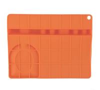 Repose-cuillère en silicone antidérapant avec récupérateur d'huile pour la cuisine - Support stable pour louche 26 x 20 cm Noir (orange)
