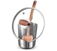 Repose-Cuillère et Support Couvercle 2-en-1, Organiseur Cuisine Inox | Inox 304 épaissi, monobloc robuste, Gain de place idéal pour appartements, camping-cars et maisons(1 pcs)