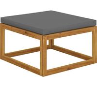 Repose-pied avec coussin gris foncé Bois d'acacia massif