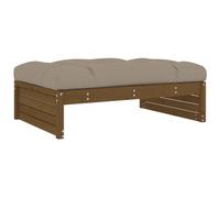 Repose-pied de jardin 120x80 cm marron miel bois de pin massif