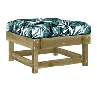 Repose-pied de jardin avec coussin bois de pin imprégné