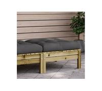 vidaXL Tabouret de jardin avec coussin Bois de pin imprégné