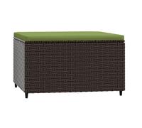 Repose-pied de jardin avec coussin marron résine tressée