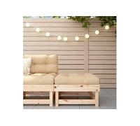 vidaXL Tabouret de jardin avec coussin Pin massif