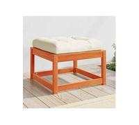 vidaXL Tabouret de jardin avec coussin Marron cire Pin massif
