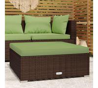 vidaXL Tabouret de jardin avec coussin poly rotin 70x70x30 cm noir
