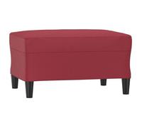 vidaXL Repose-pied pouf en similicuir 70x55x41 cm Rouge bordeaux