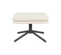 Repose-pied en tissu bou lanc, rectangulaire, uni, pivotant - Zuiver, Tyler - 47x60x45 cm