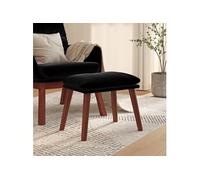 vidaXL Repose-pied Pouf de Salon Tabouret de Canapé Meuble de Salle de Séjour Tabouret de Salon Intérieur Noir 45x29,5x35 cm Velours 341474 Noir G