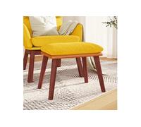 vidaXL Repose-pied Pouf de Salon Tabouret de Canapé Meuble de Salle de Séjour Tabouret de Salon Jaune Moutarde 45x29,5x35 cm Tissu et Similicuir Jaune G