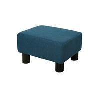 Pouf HOMCOM repose-pied tabouret bas en tissu de lin capacité de charge 110 Kg 40 x 30 x 24 cm bleu foncé