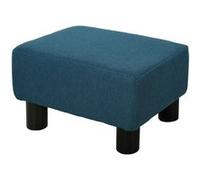Pouf HOMCOM repose-pied tabouret bas en tissu de lin capacité de charge 110 Kg 40 x 30 x 24 cm bleu foncé