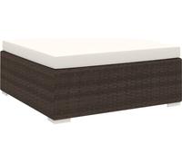 Repose-pied sectionnel 1 pc avec coussin Résine tressée Marron