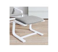 vidaXL Repose-pied, Tabouret avec Coussin, Siège avec Cadre en Bois, Meuble de Salon Salle de Séjour Intérieur, Moderne, Gris Clair Tissu Gris clair G