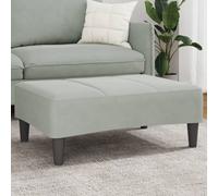 Repose-pied en velours - vidaXL - 77x55x31 cm - Gris clair - Moderne - Cadre en contreplaqué - Doux au toucher - Stable