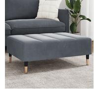 vidaXL Repose-pied Tabouret 77x55x31 cm Velours Gris foncé