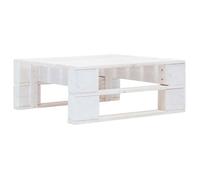 Repose-pied - vidaXL - Palette de jardin - Bois massif - Blanc - 60x60x25 cm