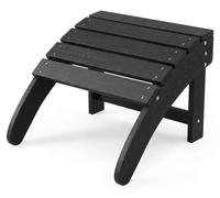 Repose-pieds Adirondack - Banc d'extérieur et repose-pieds - Plastique HDPE résistant aux intempéries - Compatible avec les chaises Adirondack - Dimensions : 48 x 47,6 x 35,8 cm - Noir