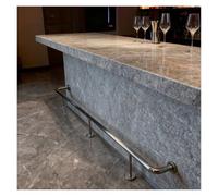 Repose-Pieds De Bar Bar Pied Rail Plancher Monté 1,3" OD, 304 Acier Inoxydable Finition Brossée, Cuisine Île Terrasse Hôtel Cour Zone De Repos(L590cm/19.4ft)