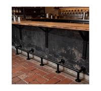 Repose-pieds de bar industriel - Kit de rail en acier galvanisé noir mat pour comptoir, pub, sous-sol - Repose-pieds personnalisable pour bars Slish Home et Reurants
