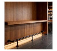 Repose-Pieds De Bar Kit de rail pied barre d'acier luxe, hauteur 20cm avec pièces d'installation, repos extérieur intérieur pour l'île cuisine commerciale et domestique(L 4.7M/15.42FT)