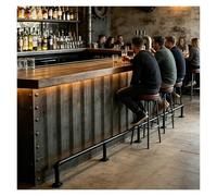 Repose-Pieds De Bar Kit De Rail Pied La Barre D'accueil, Repos 4ft / 6ft Pour Les Sièges Hauteur Du Comptoir, Île Cuisine, Salle À Manger, Matériel Montage Complet(4.7M/15.42FT)