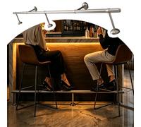 Repose-Pieds de Bar Kit de Repose-Pieds en Acier Inoxydable Brossé pour Bar, Tube Support Avec Structure à Double Soutien, SystèMe Robuste pour Pub Restaurant(4.7m/15.4ft)