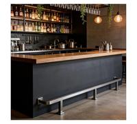 Repose-Pieds De Bar Rail De Pied Barre Style Industriel, Support Repose-pieds En Acier Inoxydable 304 1.3 Pouces Diamètre Extérieur, Îlot Cuisine, Assemble D'armoire Jardin(L590cm/19.4ft)