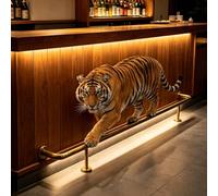 Repose-pieds de Bar Rail Tube Repose-pieds Rond Robuste pour Restaurant, Kit de Fixation Antidérapant pour Repose-pieds de Bar Sous Comptoir, Rambarde Comptoir Hôtel Commercial(111cm/3.64ft)