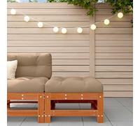 Repose-pieds de jardin en pin massif avec fond ciré pour terrasse | Bois de pin massif, fond ciré, surface lisse, rembourrage en mousse, disposition flexible, résistant aux intempéries