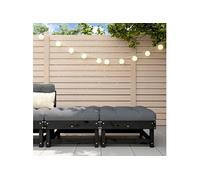 vidaXL Tabouret de jardin avec coussin 2 pcs. noir pin massif