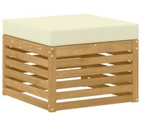 Repose-pieds d'extérieur en bois d'acacia massif, finition blanche