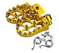 Repose-pieds en aluminium CNC avec pointes pour motocross tout-terrain, enduro, supermoto, aventure, plusieurs couleurs, 12 x 5,8 cm (doré)