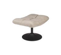 Repose-pieds en tissu gris clair, rectangulaire, base pivotante - Dutchbone, Bar vintage - 67x52x46 cm