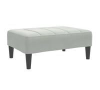 vidaXL Repose-pieds en velours – Gris clair – 77x55x31 cm – Doux et confortable