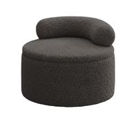 Repose-pieds Ottoman - Banc rond en peluche 35 x 35 x 27 cm, pouf de rangement en cachemire, support de , repose-pieds supplémentaire | Tabouret de rangement multifonction pour salon, chambre à