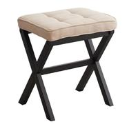 Repose-pieds pliable en bambou - Tabouret de maquillage carré avec repose-pieds en X pour le salon - Compagnon polyvalent - Design polyvalent