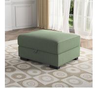 Repose-Pieds Pouf de Rangement - Design Élégant et Pratique - en Velours Côtelé Vert