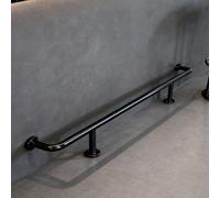 Repose-pieds pour bar de style industriel, Kit complet de repose-pieds barre tuyau, noir brossé for tabourets bar, plusieurs tailles, installation facile(118cm/3.9ft)