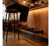 Repose-pieds pour bar de style industriel, Kit de repose-pieds en acier inoxydable robuste, sous le comptoir, plusieurs tailles, or, argent, noir(Black,L140cm/4.6ft)