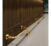 Repose-pieds pour bar de style industriel, Plancher carré balayé de rail pied barre tuyauterie en acier d'or tenant les tailles multiples personnalisables(110cm/3.6ft)