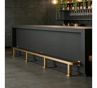 Repose-pieds pour bar de style industriel, Repose-pieds en tube carré commercial acier inoxydable, plusieurs tailles(92cm/3.0ft)