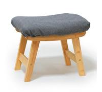 Repose-Pieds Relaxdays en Bambou, rembourré, HxLxP : 32x40x29 cm, Salon, Tabouret d'appoint, Naturel/Gris