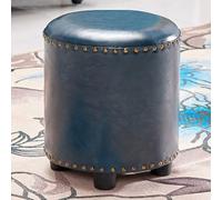 Repose-pieds rond en similicuir ottoman, siège capitonné, tabouret multi-usages pour salon, chambre à coucher, bureau