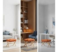 Repose-pieds Tabouret Bas Ottoman Banc, Array, Orange, style to 4