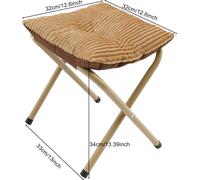 Repose-pieds - Tabouret pliant - Rembourrage épais ergonomique - Tissu en velours côtelé - Pieds métalliques avec embouts antidérapants - Capacité de charge 100 kg - Kaki