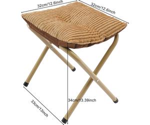 Repose-pieds - Tabouret pliant - Rembourrage épais ergonomique - Tissu en velours côtelé - Pieds métalliques avec embouts antidérapants - Capacité de charge 100 kg - Kaki